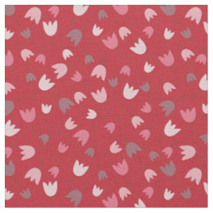 Rood met roze tulpenpatroon collectie stof