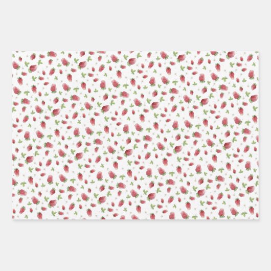 Rood met scheenbeen en aardbeien inpakpapier vel (Voorkant 3)