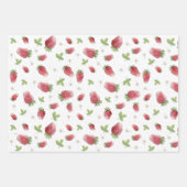 Rood met scheenbeen en aardbeien inpakpapier vel (Voorkant)