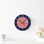 Rood met schijfafdruk ronde klok (Huis)
