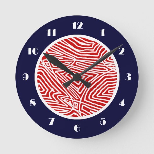 Rood met schijfafdruk ronde klok (Voorkant)