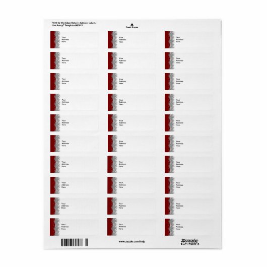 Rood met Silver Tinsel Label (Full Sheet)