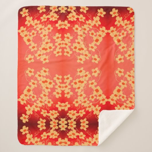 Rood met Sinaasappel Sherpa Deken (Voorkant)