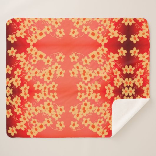 Rood met Sinaasappel Sherpa Deken (Voorkant (horizontaal))