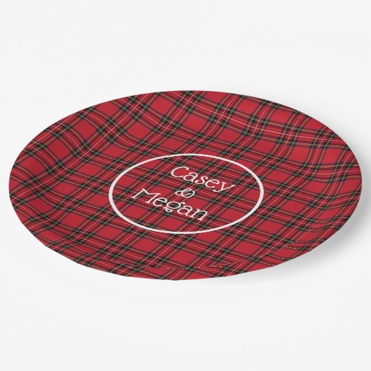Rood met tartan geplakt Bord (Gekanteld)