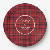 Rood met tartan geplakt Bord (Voorkant)