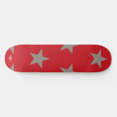 Rood met Taupe Grey Stars HAMbWG Skateboard (Horizontaal)