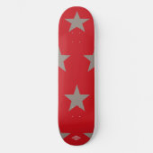 Rood met Taupe Grey Stars HAMbWG Skateboard (Voorkant)