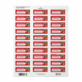 Rood met uw feestdag Foto Merry Little kerst Etiket (Full Sheet)