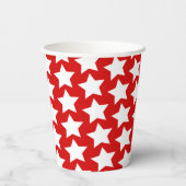 Rood met White Stars Pattern-kopjes Papieren Bekers (Achterkant)
