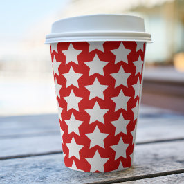 Rood met White Stars Pattern-kopjes Papieren Bekers