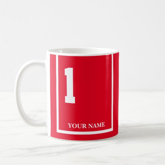 Rood met Wit 1 Paard Zadeldeken Custom Koffiemok (Links)