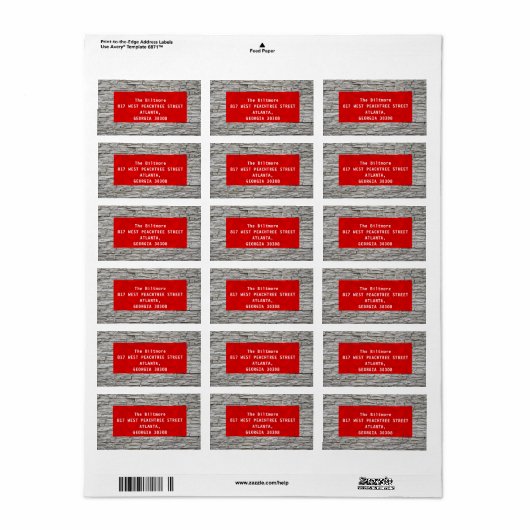 Rood met wit etiket (Full Sheet)