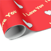 Rood met wit hart cadeaupapier (Rol Hoek)