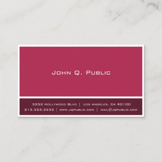 Rood met wit Lijst Visitekaartje (Voorkant)