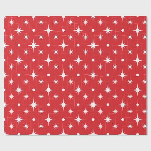 Rood met wit looppapier voor Star-patroonpatronen Cadeaupapier (Vlak)