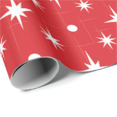 Rood met wit looppapier voor Star-patroonpatronen Cadeaupapier (Rol Hoek)