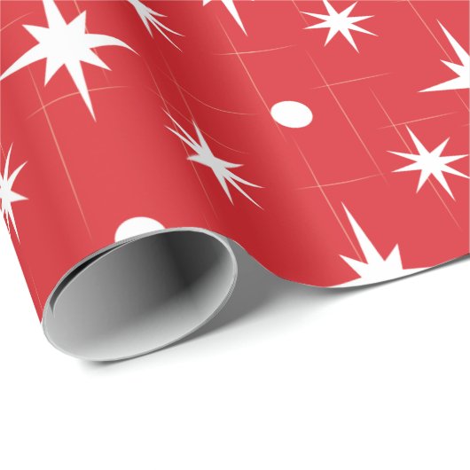 Rood met wit looppapier voor Star-patroonpatronen Cadeaupapier (Rol Hoek)