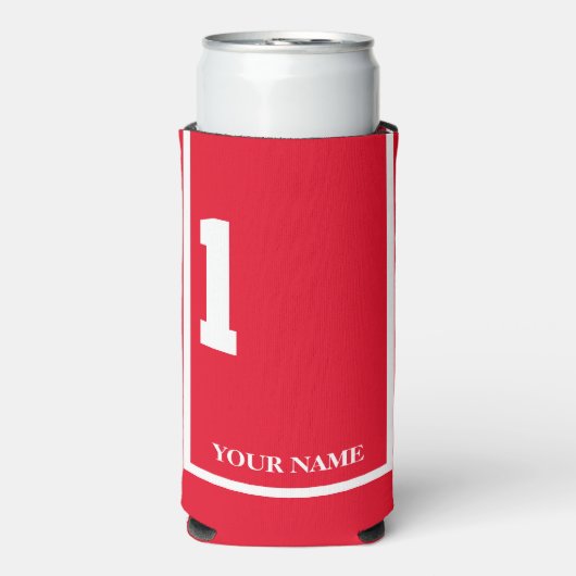 Rood met Wit Paard 1 Zadeldoek Custom Seltzer Blikjeskoeler (Seltzer Voorkant)