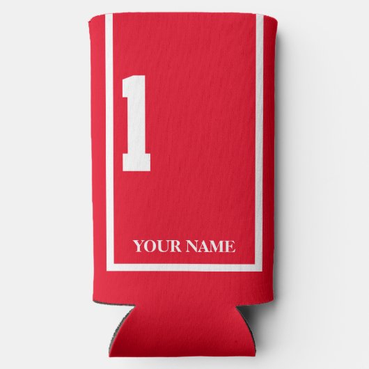 Rood met Wit Paard 1 Zadeldoek Custom Seltzer Blikjeskoeler (Achterkant)