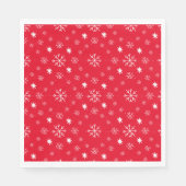 Rood met wit sneeuwvlokken papier Bord Servet (Voorkant)