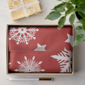 ROOD MET WIT WINTER SNOWFLAKS TISSUEPAPIER (Geschenk)