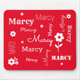 Rood met Witte Bloemen, Aangepaste Muismat