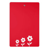 Rood met witte bloemen, Gepersonaliseerd mini-klem Mini Klembord (Achterkant)