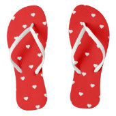 Rood met witte harten teenslippers (Voetbed)