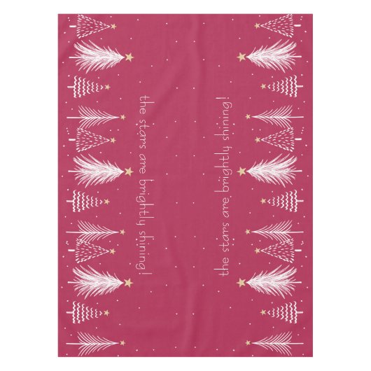 Rood met witte kerstboom tafelkleed (Voorkant)