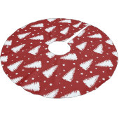 ROOD MET WITTE KERSTBOOMEN KERSTBOOM ROK (Gekanteld)