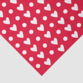 Rood Met Witte Kleine Doodle Harten & Stippen Tissuepapier (Detail)