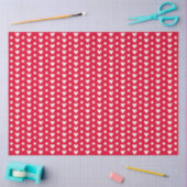 Rood Met Witte Kleine Doodle Harten & Stippen Tissuepapier (Craft)