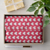 Rood Met Witte Kleine Doodle Liefdeshartjes Tissuepapier (Geschenk)
