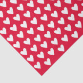 Rood Met Witte Kleine Doodle Liefdeshartjes Tissuepapier (Detail)