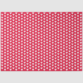 Rood Met Witte Kleine Doodle Liefdeshartjes Tissuepapier