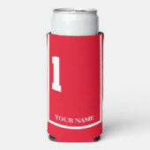 Rood met Witte Paard 1 Zadeldek Custom Seltzer Blikjeskoeler (Seltzer Voorkant)