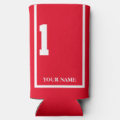 Rood met Witte Paard 1 Zadeldek Custom Seltzer Blikjeskoeler (Achterkant)