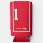Rood met Witte Paard 1 Zadeldek Custom Seltzer Blikjeskoeler (Voorkant)