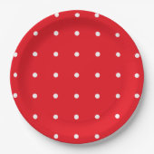 Rood met witte poka dots Bord (Voorkant)