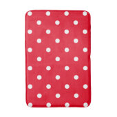 Rood met witte pooldots badmat (Voorkant Verticaal)