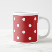Rood met witte pooldots grote koffiekop (Rechts)