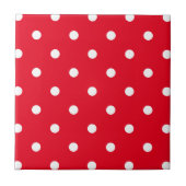 Rood met witte pooldots tegeltje (Voorkant)