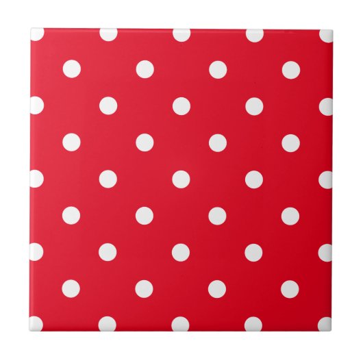 Rood met witte pooldots tegeltje (Voorkant)
