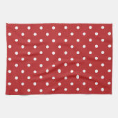 Rood met witte pooldots theedoek (Horizontaal)