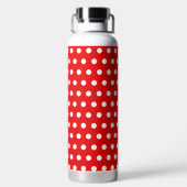 Rood met witte pooldots waterfles (Achterkant)