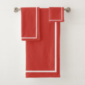 Rood met witte rand bad handdoek (Insitu)