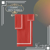 Rood met witte rand bad handdoek