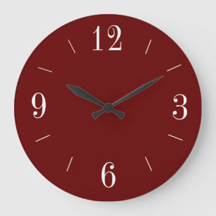 Rood met witte Romeinse cijfers >Simplistic Grote Klok