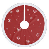 Rood met witte sneeuwvlok ~ Kerstmis Kerstboom Rok (Voorkant)